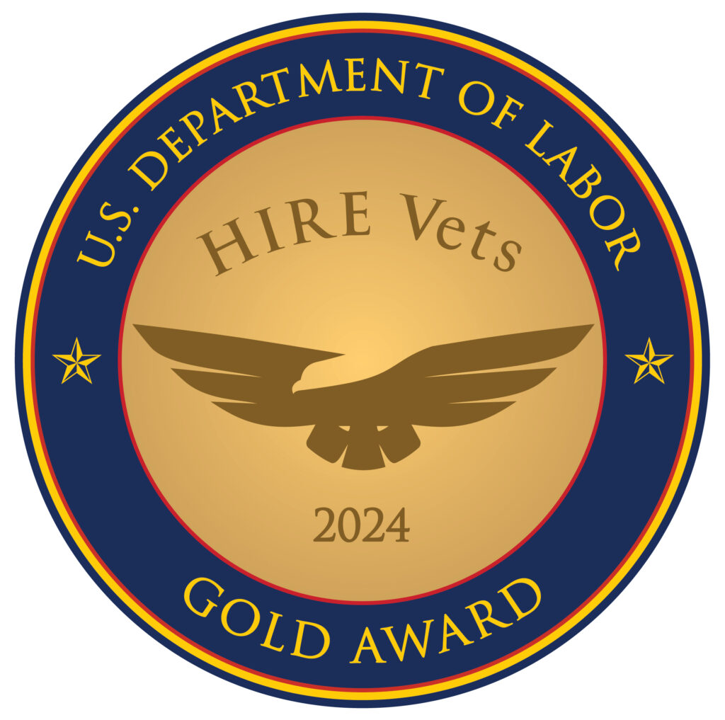 US department of labor "Hire vets 2024" gold award icon or badge